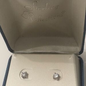 Sterling silver cubic zirconia earrings like new